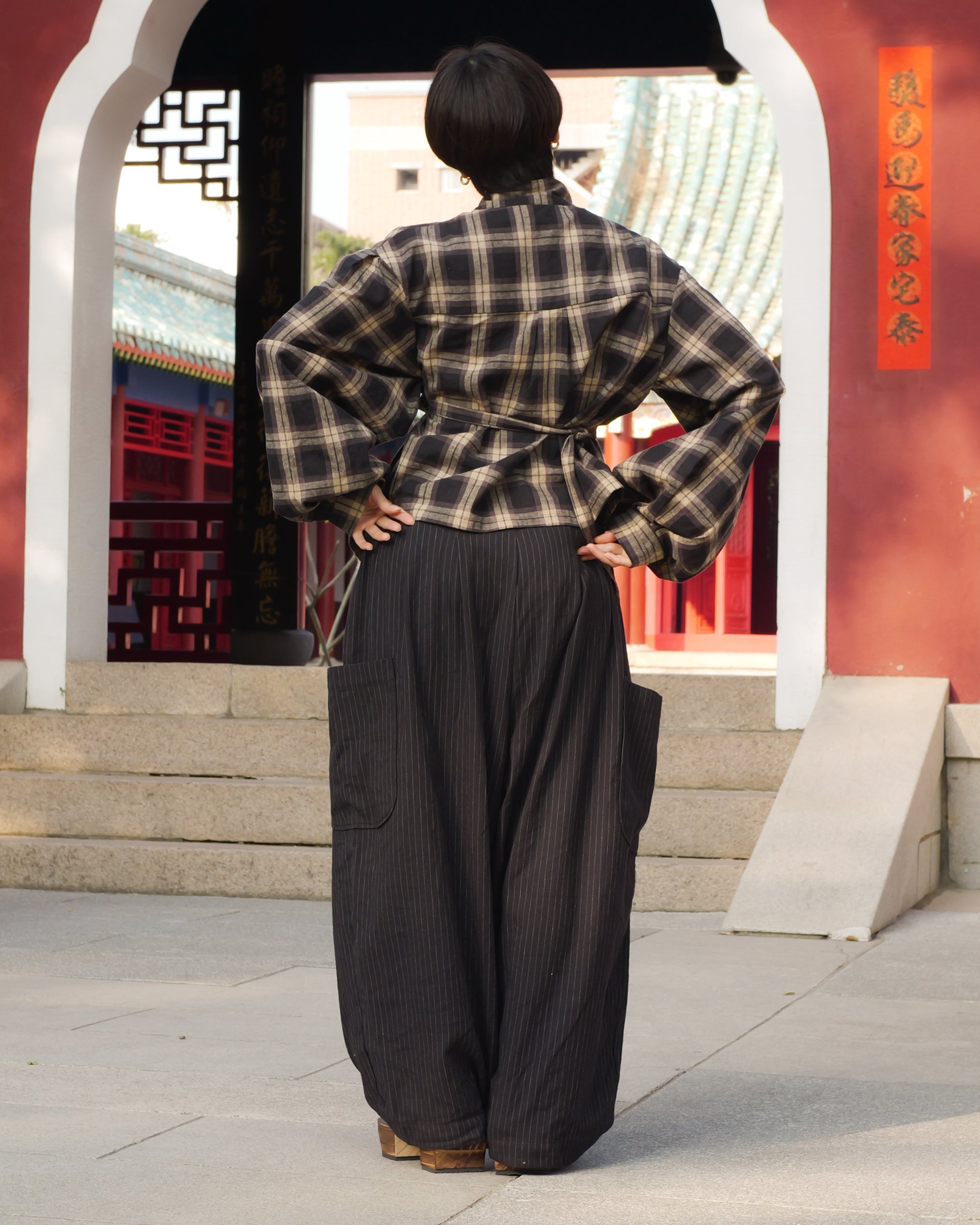 Lucky Pierrot Pant V2 in Black Pinstripe