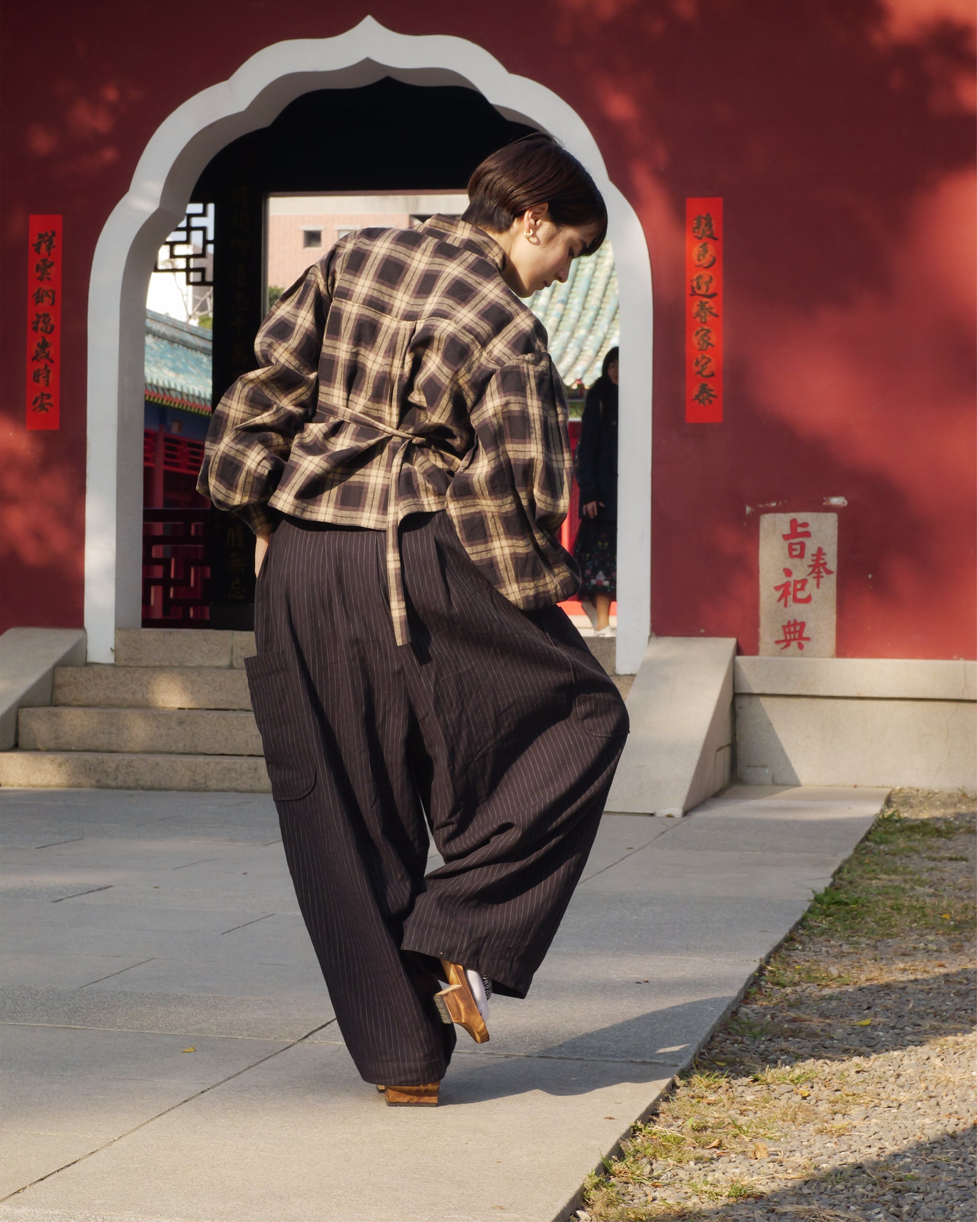 Lucky Pierrot Pant V2 in Black Pinstripe