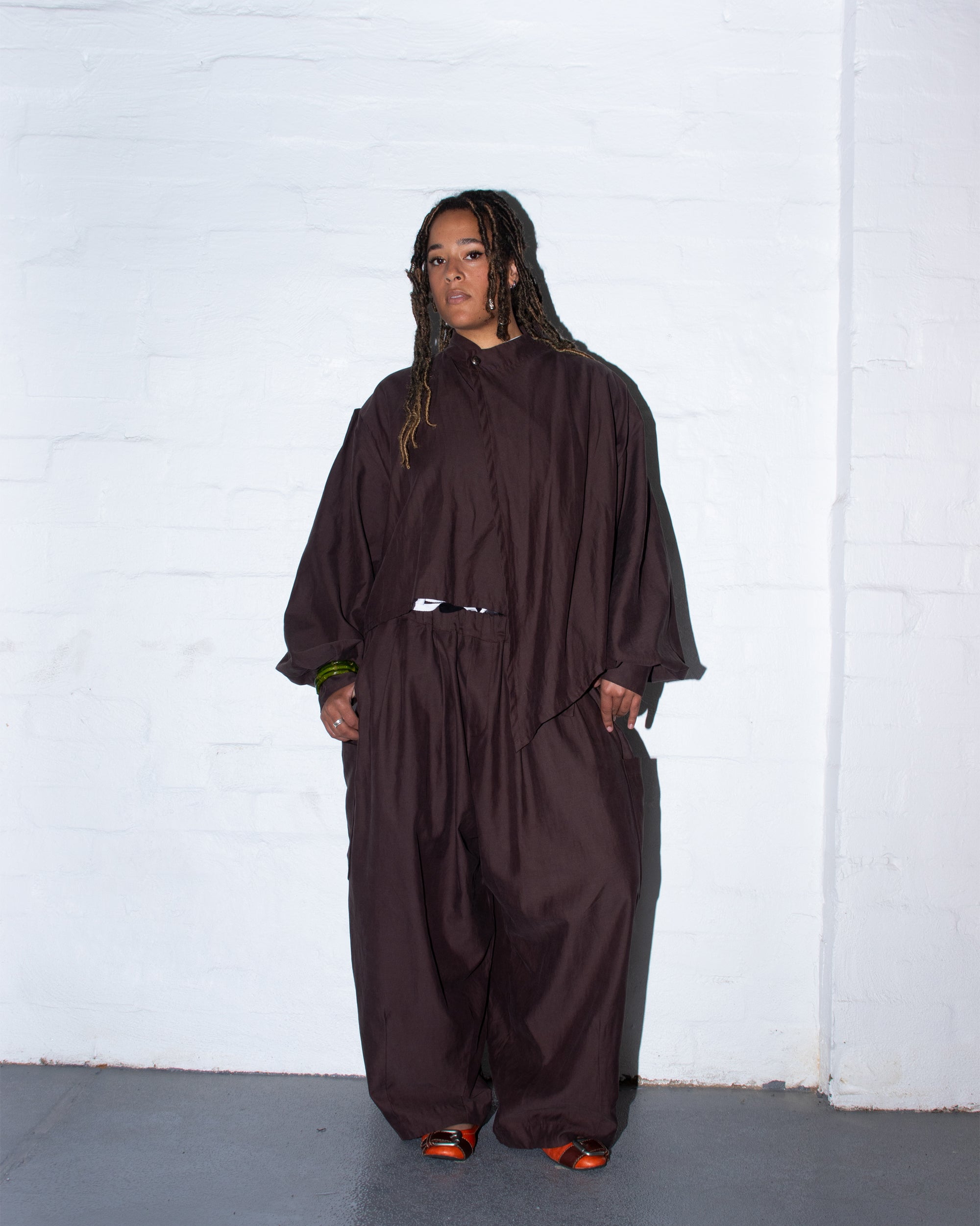 Long Sleeve Wang Top in Cocoa