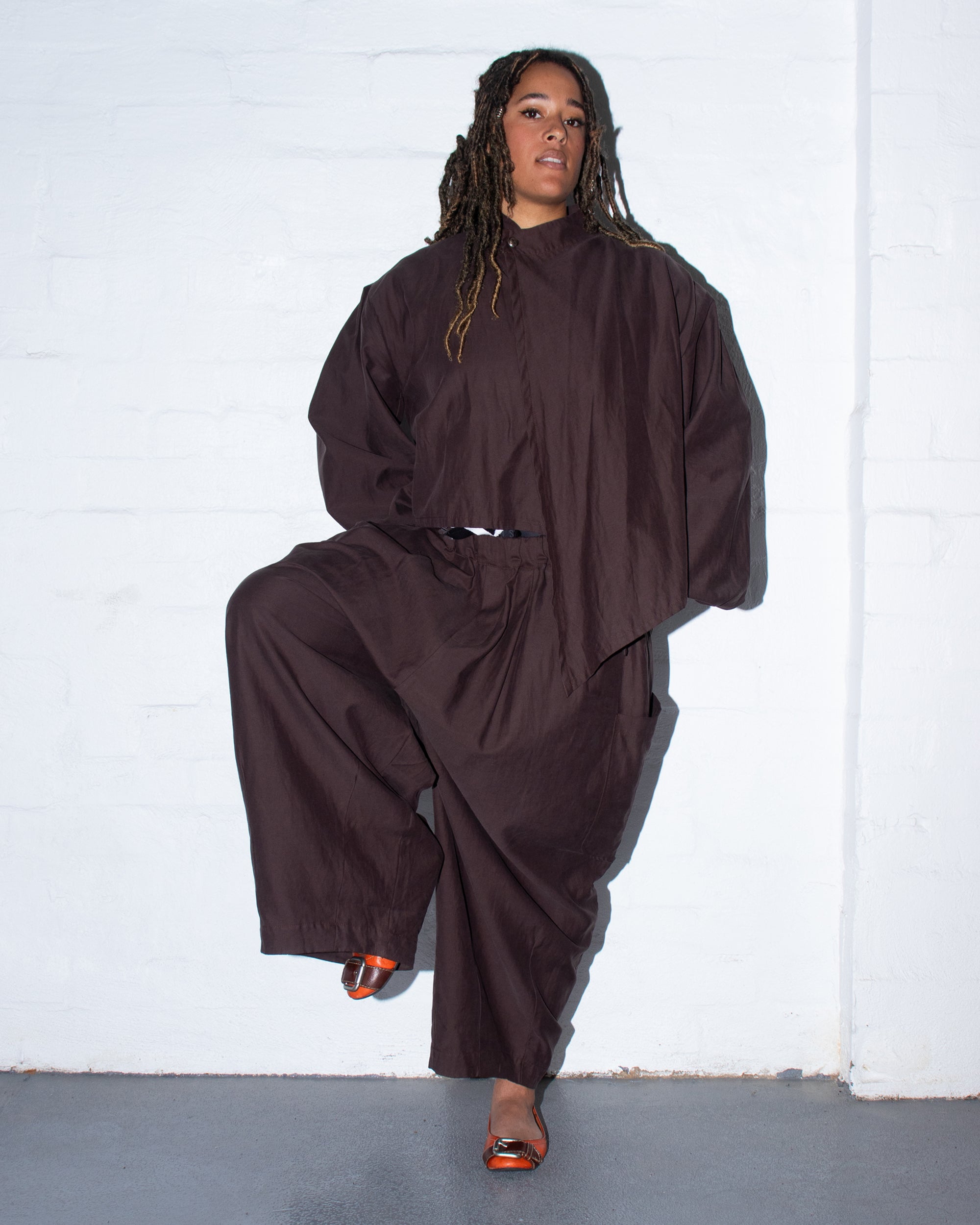 Long Sleeve Wang Top in Cocoa
