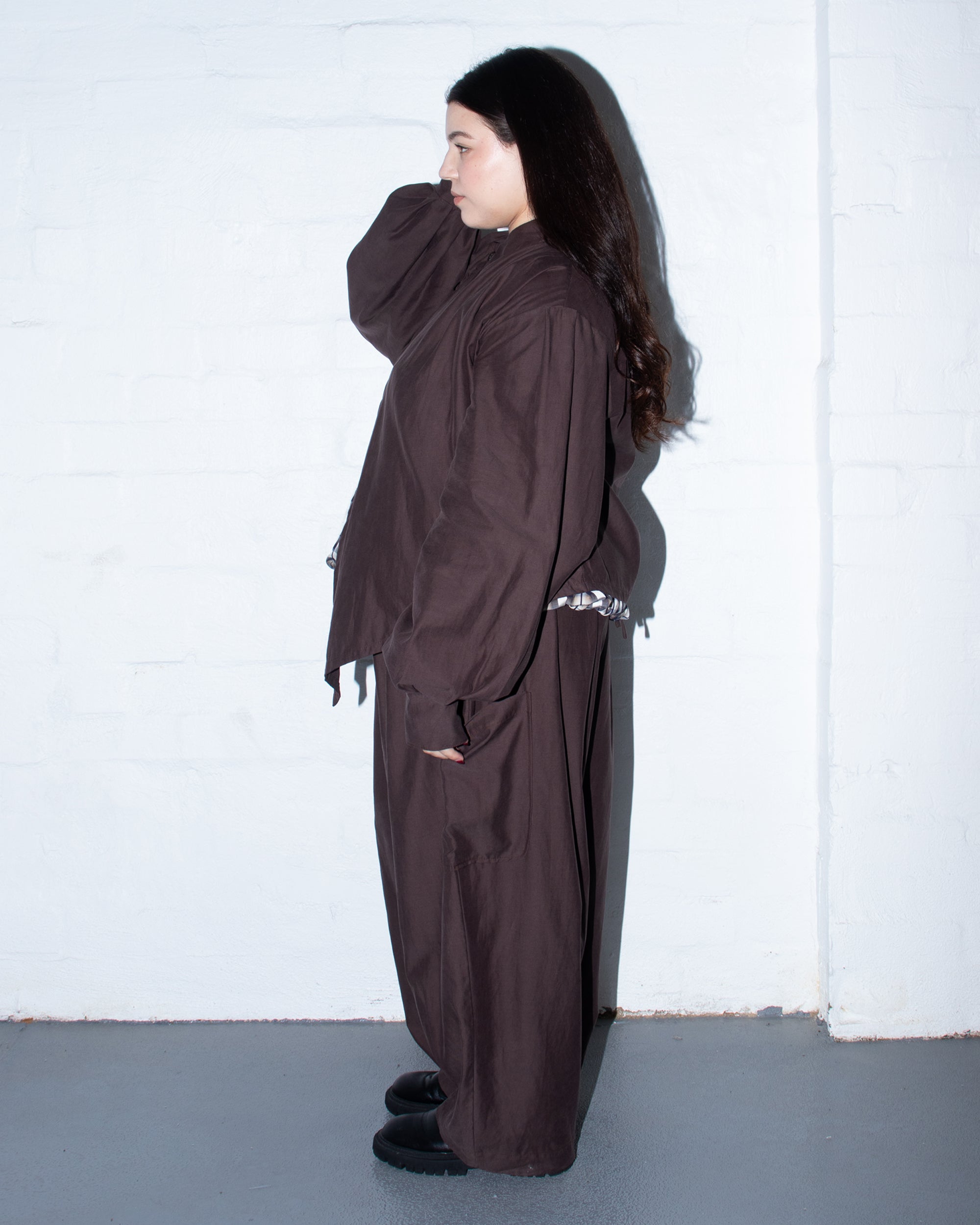Long Sleeve Wang Top in Cocoa