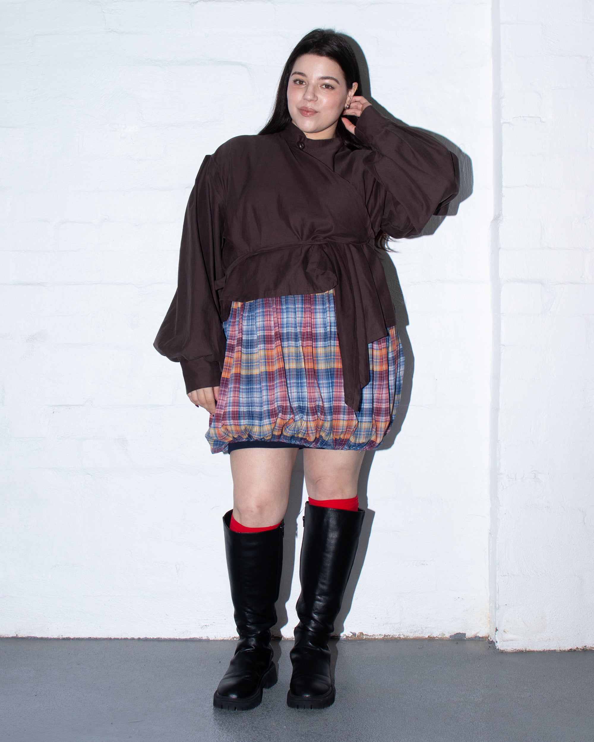 Long Sleeve Wang Top in Cocoa