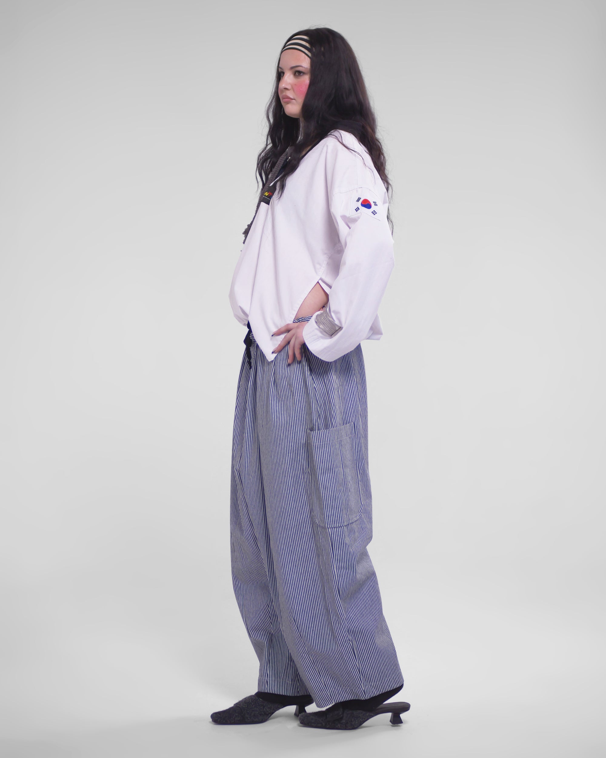 Lucky Pierrot Pant V2 in Chef Stripe