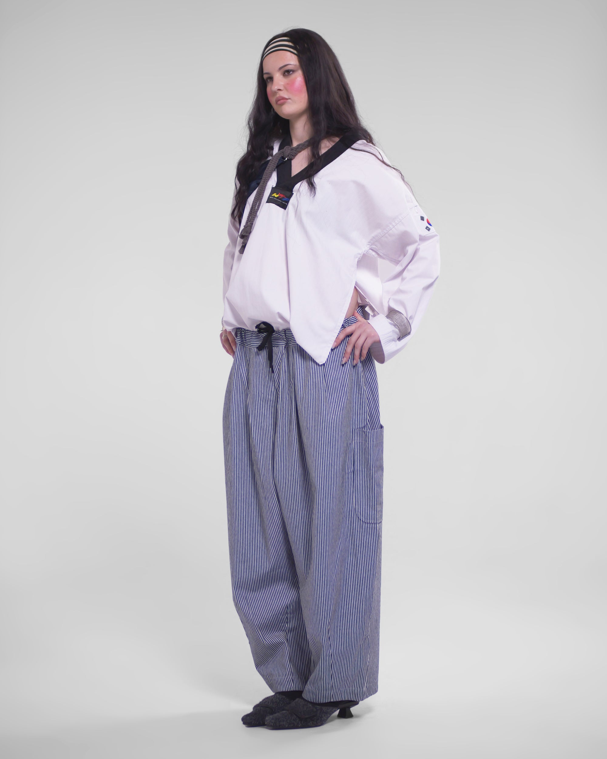 Lucky Pierrot Pant V2 in Chef Stripe