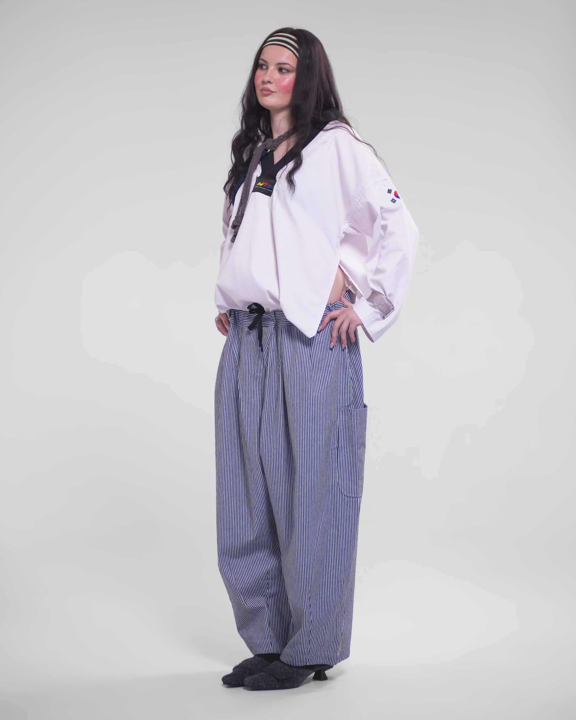 Lucky Pierrot Pant V2 in Chef Stripe