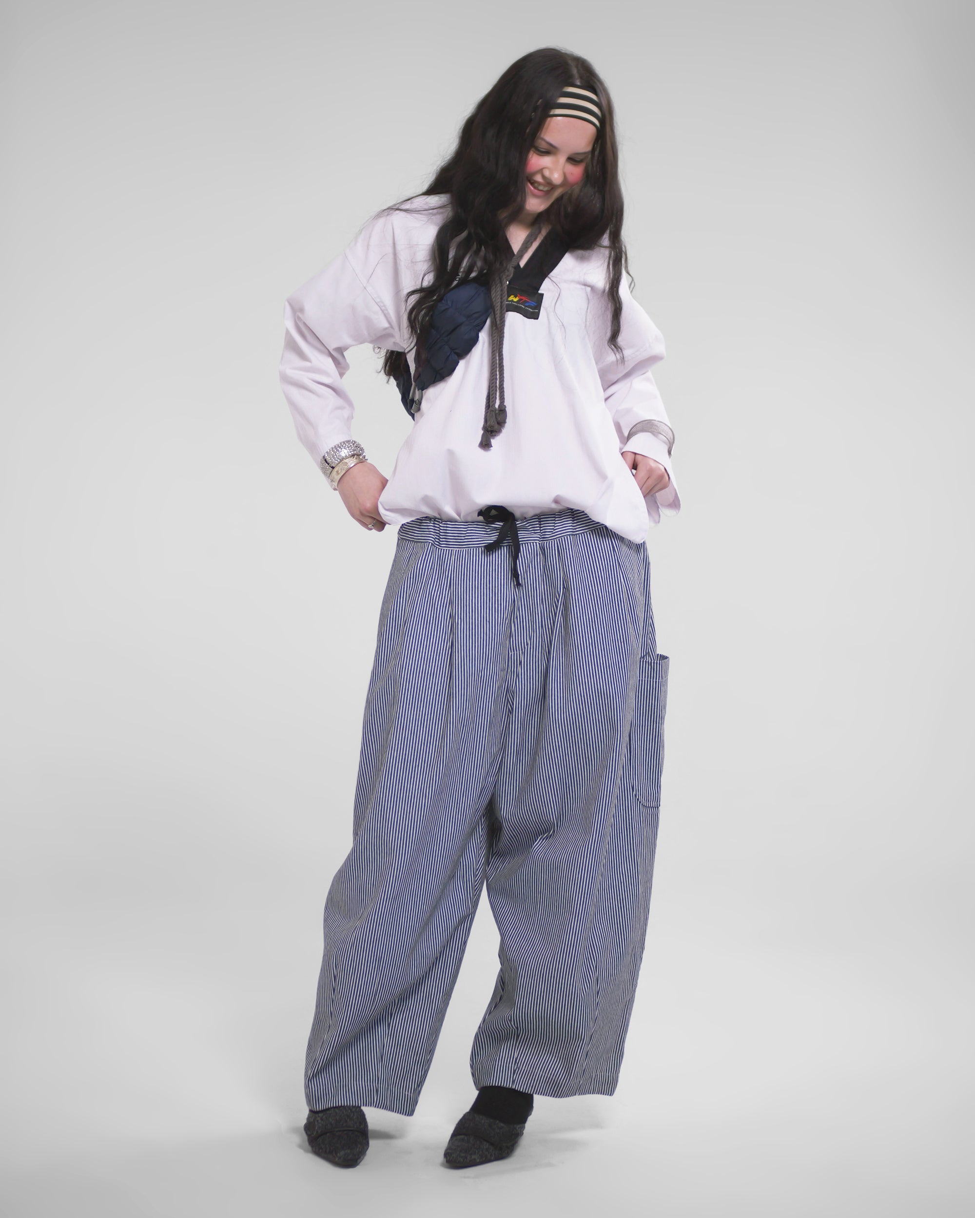 Lucky Pierrot Pant V2 in Chef Stripe
