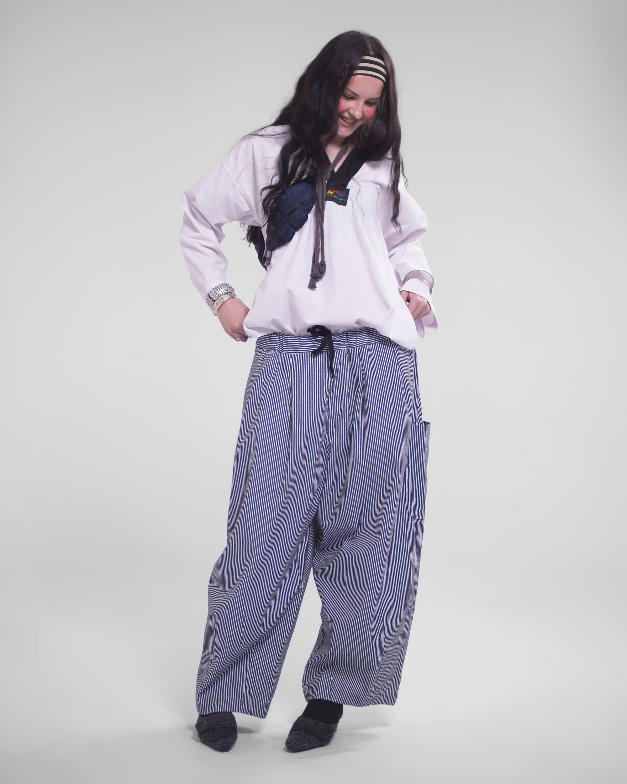 Lucky Pierrot Pant V2 in Chef Stripe