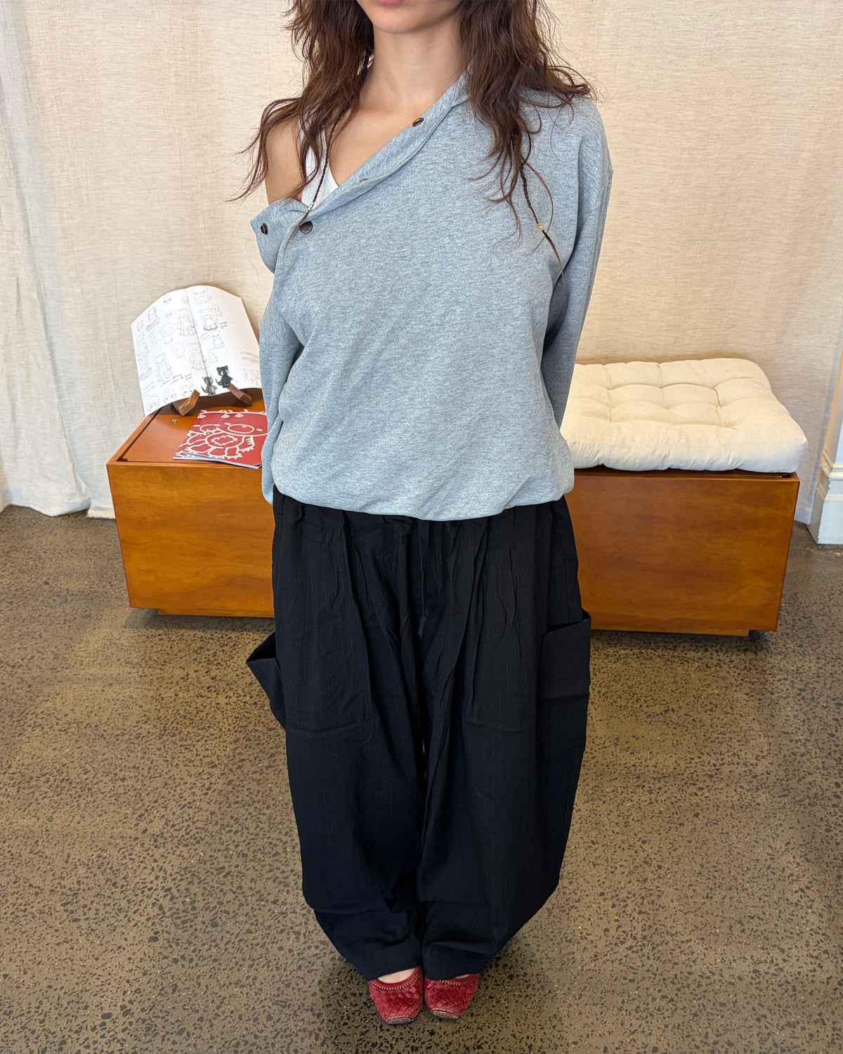Lucky Pierrot Pant V2 in Black Pinstripe