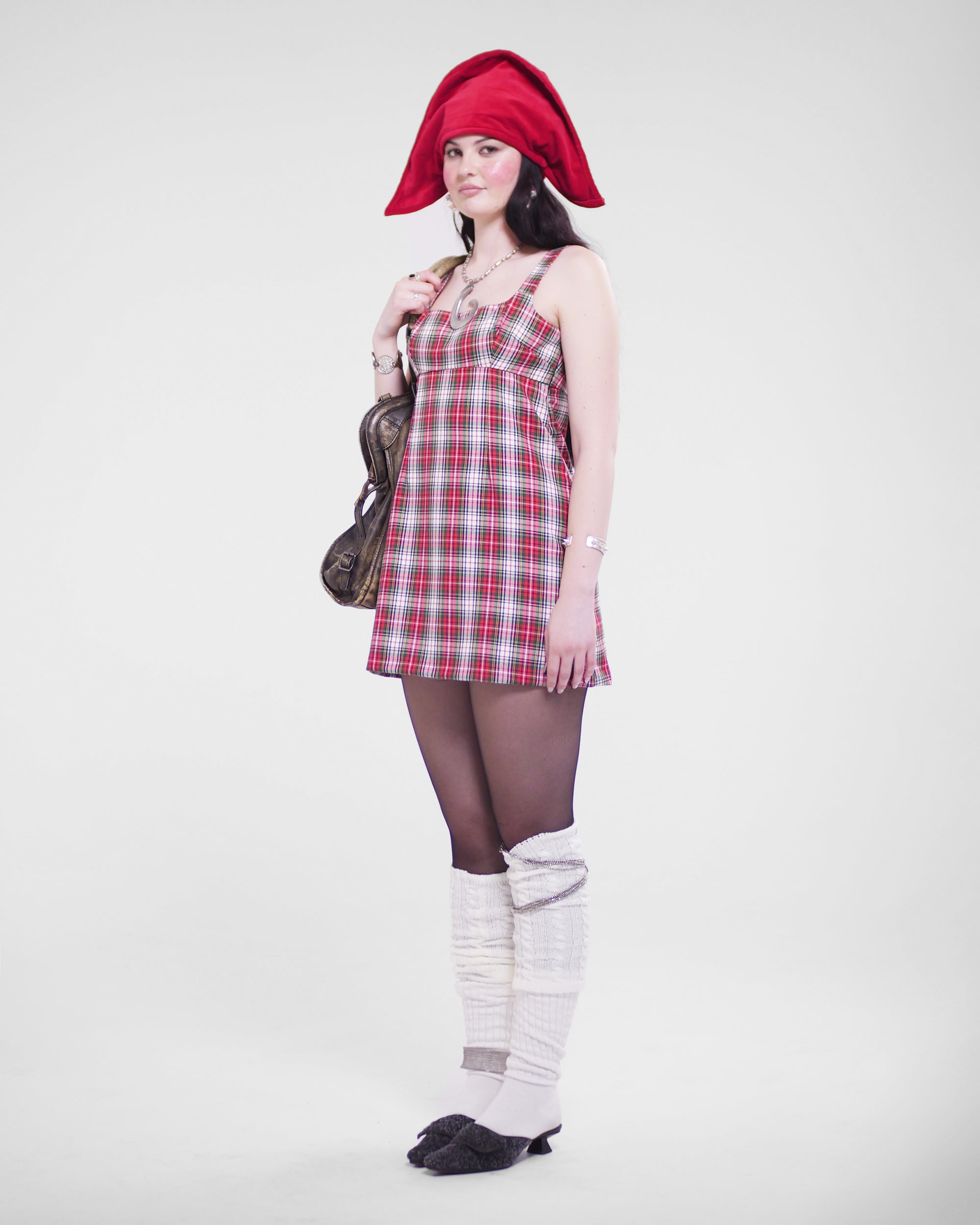 Obi Dress in Red Tartan