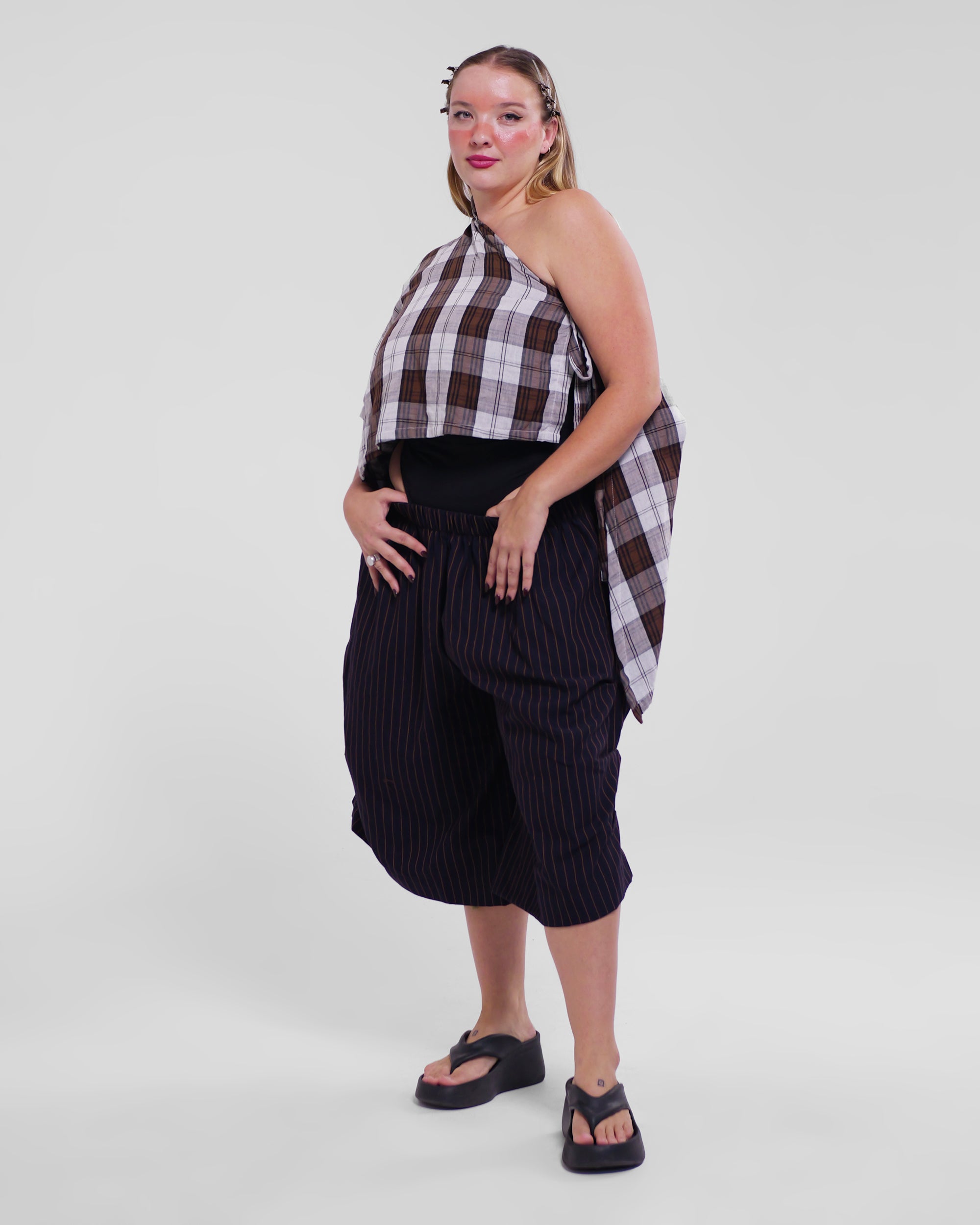 Asymmetrical Wang Top in Brown