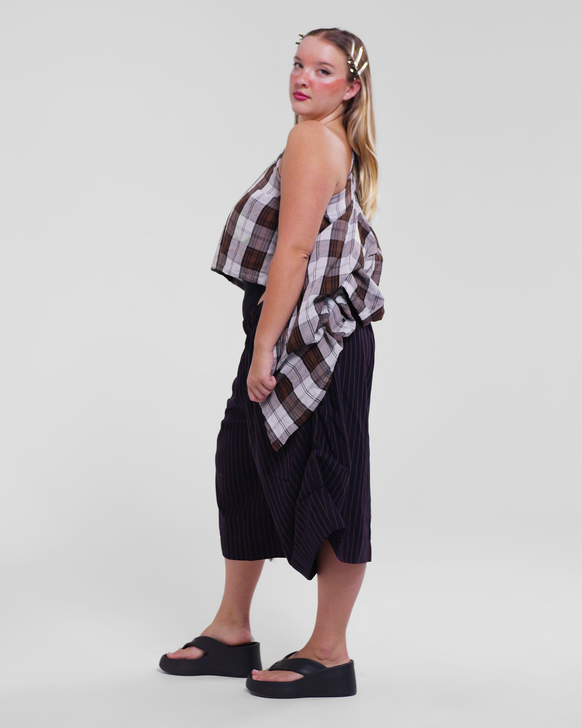 Asymmetrical Wang Top in Brown